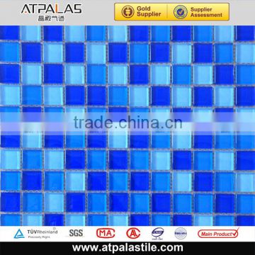 China home decor multi blue glass mosaic tile AGL6376