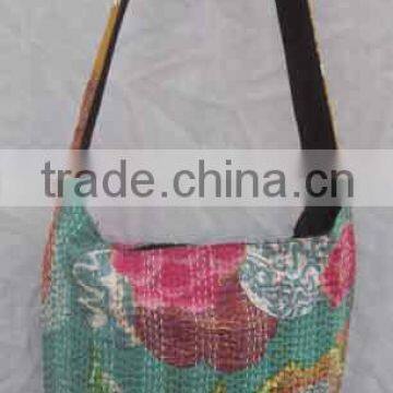 Beautiful Traditional Ethnic Kantha embroidery shoulder bag cotton quited bag