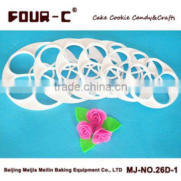 Plastic rose cake cutter,rose leaf cake design cutter,hot selling cake decorating tools