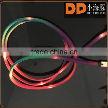 best sellers visible glowing USB cable flashing light LED type c charging cable