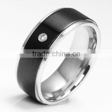 stainless steel band with carbon fiber inlay
