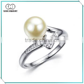 Made in china freshwater pearl silver ring