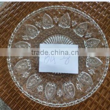new design clear glass plate with flower design