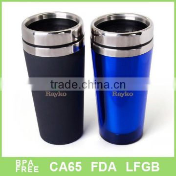clear acrylic double wall travel coffee mugs