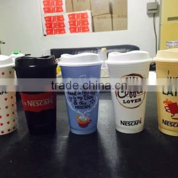 reusable customized plastic travel coffee cup