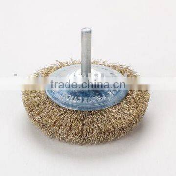 Crimped wire bevel brush with shank