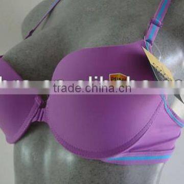 Purple color knitted sexy front opening ladies bra