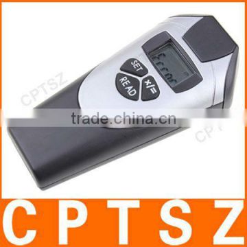 High precision ultrasonic distance meter with laser pointer and calculator