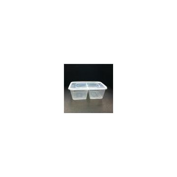 Two Compartments Plastic PP Food Box 850ml
