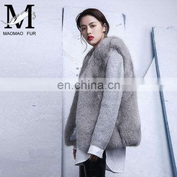 2016 New Korean Style Luxurious Fur Vests Winter Real Fox Fur Vest Women