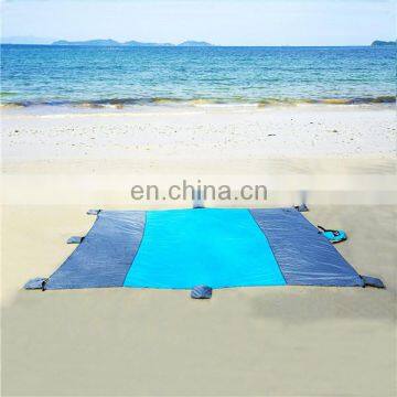 New 2017 Ripstop Parachute Nylon Picnic Beach Blanket For Family Brand LOGO Compact Outdoor 10X 9ft Waterproof Large Beach Mat