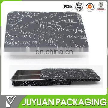 Custom rectangular printing metal tin box with sliding lid factory