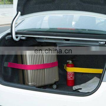 Elastic hook and loop fasten fixed car trunk strap