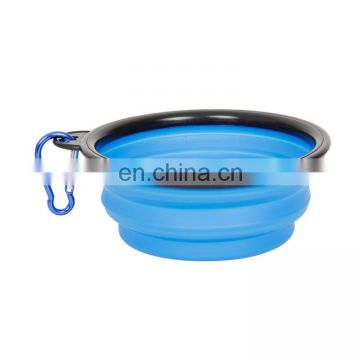 Promotional Top Quality Blue  Luxury Silicone Collapsible Dog Bowl Pet