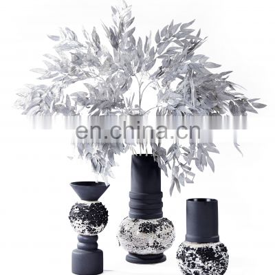 Nordic Modern Simple Hand-made Exfoliation Craft Table Decorative Ceramic Vase for Home Decoration