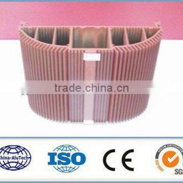 red anodized aluminium heat sink profile