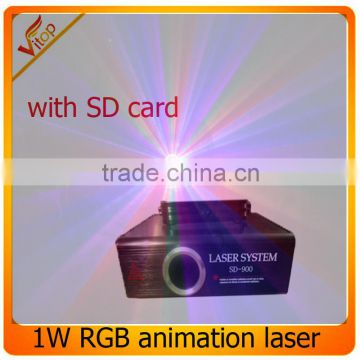 high brightness stage light 1W laser with SD card,led stage laser light