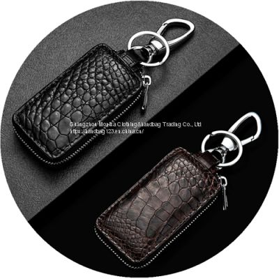 Crocodile Men's Key Bag Crocodile Leather Waist Hanging Shockproof Key Bag Car Remote Control Protective Sleeve Tide