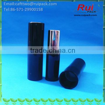 Black round lipstick tube with gold inner, cosmetic empty lip stick tube with all cover cap