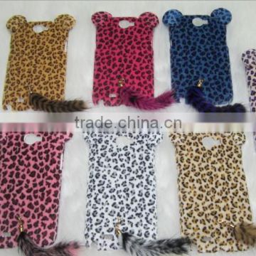 Cute Soft Plush leopard Toy Cat case for iphone 4 4s, plush toy case for iphone 5 ,mobile case cover