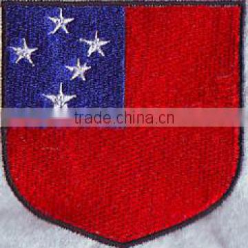 2016 hot sale simple star shield designs 100% cheap embroidery badge