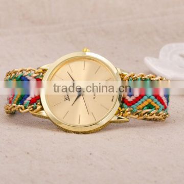 Fashion Gift Women Weave Hand-Woven Rope Bracelet Watch