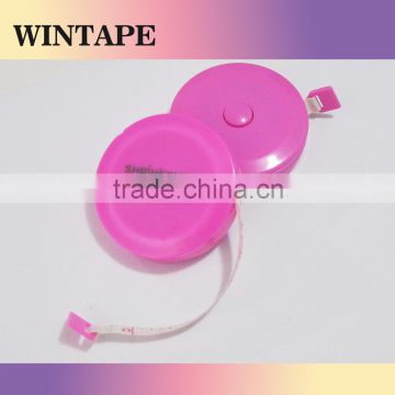 1.5m/60inch pink mini tailor tape measure plastic case eco-friendly tailoring materials in china with Your Logo