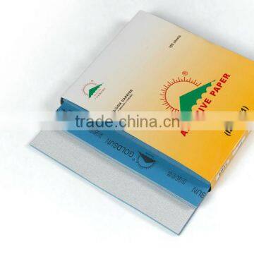 Dry anti-clog stearate coated sanding sheet with latex paper and silicon carbide for power and air sander