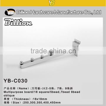 Good quality metal display hanging hook with balls pipe hook slatwall hook                        
                                                                                Supplier's Choice