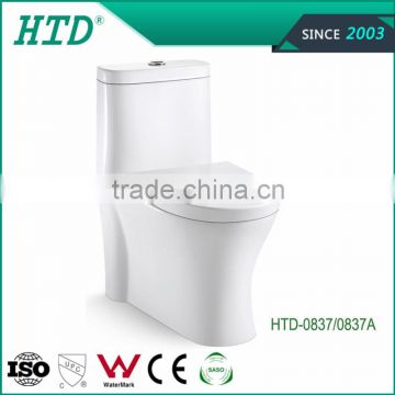 HTD-0837A High Quality Sanitary One Piece Push Button Toilet Flush