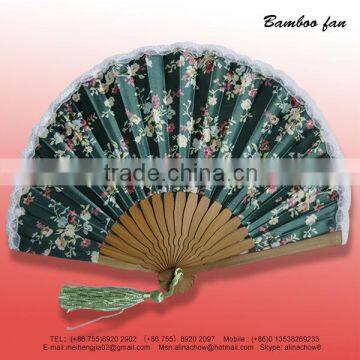 Bamboo Fan With Lace and tassel