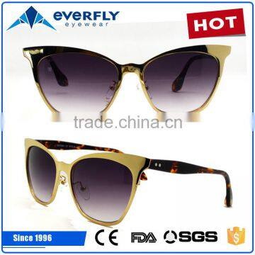 2016 New cat eye custom stainless high quality metal sunglasses