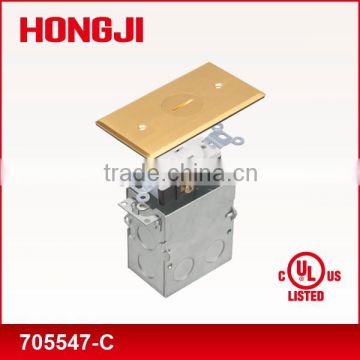 UL& CUL listed Brass Flip lid assembly Floor box and cover 1-gang Single receptacle