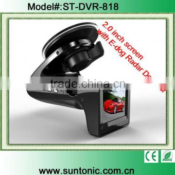 2.0 inch screen Car DVR 1080P Car black box with E-dog Radar Detector
