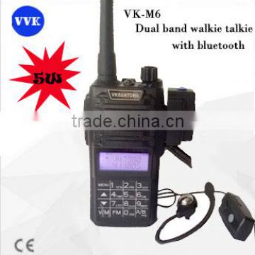 VK-M6 5W VHF/UHF dual band two way radio Walkie Talkie with bluetooth optional