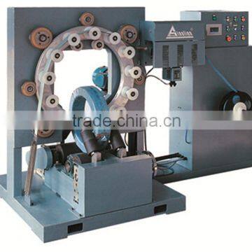 Automatic orbital horizontal type overhead wrapping machine for pipes packing