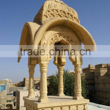 Yellow Carved Marble Gazebo