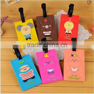 2015 Hottest cute PVC/silicone new design 3D standard size soft pvc luggage tag