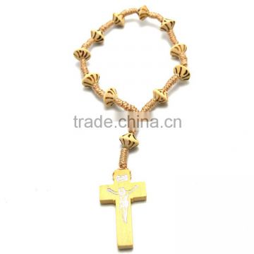 knitted rosary necklace,wooden rosary bead necklace,wood kids female or male necklace 2013