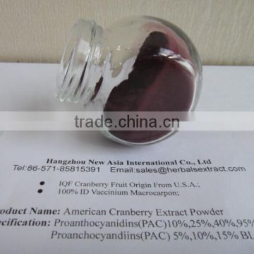 cranberry extract proanthocyanidins,U.S.A Origin,100% ID Vaccinum Macrocarpon,PACs 5%,10%,15% BL-DMAC;25%,40%,95% UV EP Method