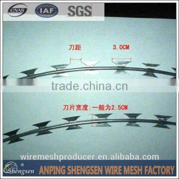 Alibaba recommend Anping factory concertina razor barbed wire razor blade barbed wire with high quality ISO9001 certificate