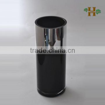 Handmade Quality Black and Silver Cylinder Flower Vase
