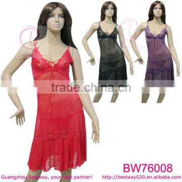Sex photo hot transparent night dress sexy long lingerie in apparels