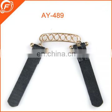 fashion metal buckle with pu leather for garments decoration