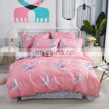 Household bedroom design flower print cotton fabric for fitted bedding set