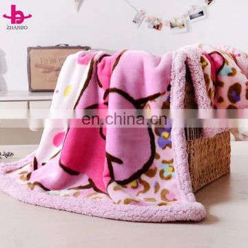 Custom Print Muslin With Faux Alpaca Soft Touch Mink Flannel Fleece Baby Swaddle Blanket