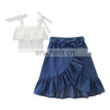 Infant Kid Baby Girls Clothes Sets Sleeveless Lace Vest Tops+ Skirts 2Pcs Children'S Sweater