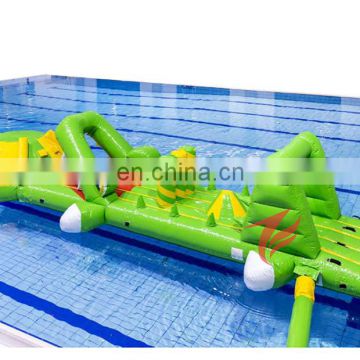 inflatable floating water obstacle crocodile slide aqua run