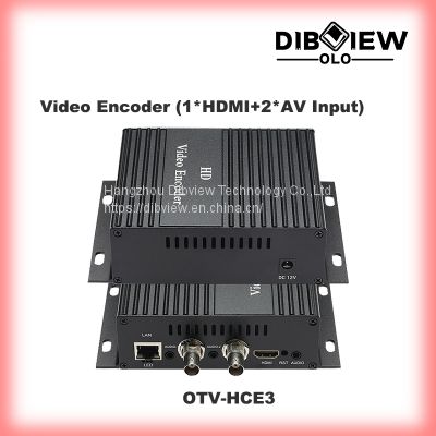 OTV-HCE3 H264 1 CH Hdmi Plus 2 Ch CVBS Streaming IPTV Encoder Support Onvif NVR Video to IP for Youtube Facebook