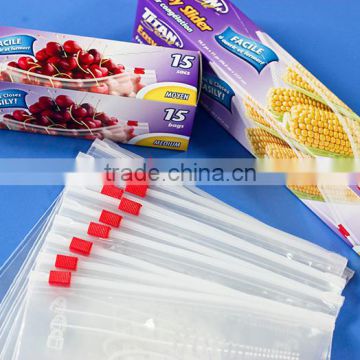 LDPE clear or printed slider bag with or without bottom gusset